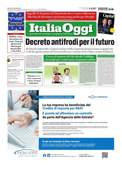 Italia oggi : quotidiano di economia finanza e politica